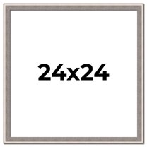 24x24 Frame Grey Real Wood Picture Frame Width 1.25 inches | Interior Frame Depth 0.5 inches | Hans