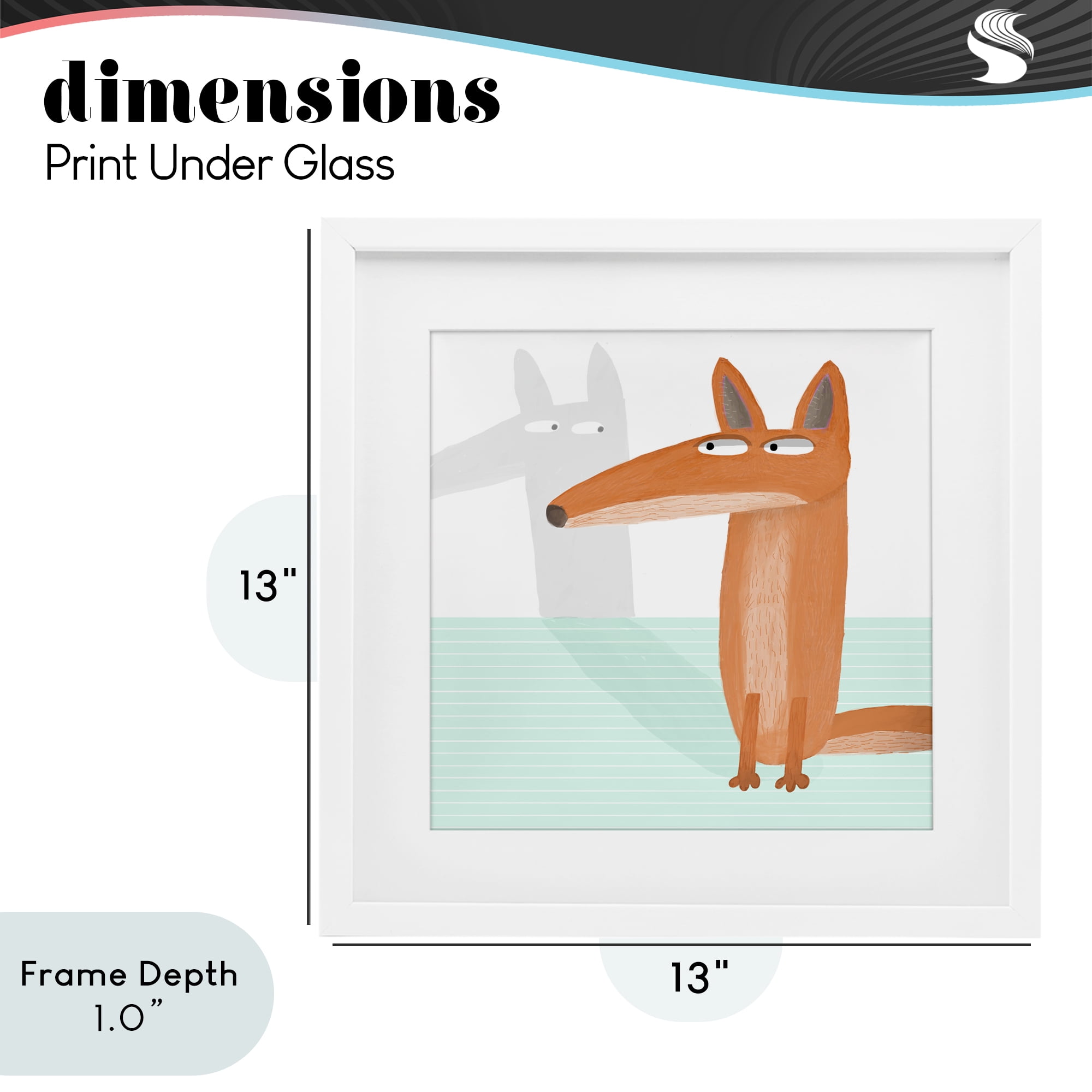Stupell Industries Whimsical Fox Shadow White Framed Print Under Glass, design by Carla Daly