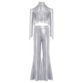 thumbnail image 2 of Eandarui Kids Girls Sparkly Rave Festival Set Disco Party Dance Outfits Sequin Ballet Dancewear Silver 12, 2 of 6