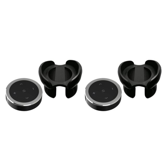 ZheElen Car Media Steering Wheel Remote Control Music Streaming Silver with Bracket 36x36x8.5mm 2Set