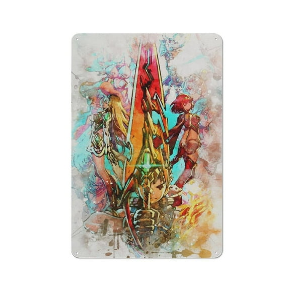 Xenoblade Chronicles Hanging Picture Tin Hanging Picture Wall Poster Metal Painting Creativity Poster Home Decor Painting Anime Goods Gift 30x20cm