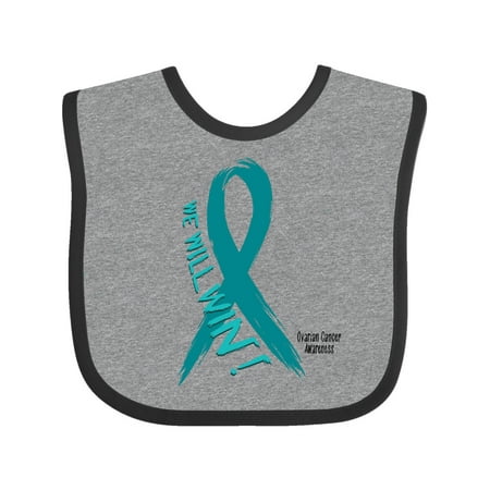 

Inktastic We Will Win Against Ovarian Cancer Ribbon Gift Baby Boy or Baby Girl Bib