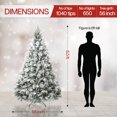 thumbnail image 2 of 6.5ft Snow Flocked Christmas Tree with Lights, Pine Christmas Tree Prelit with Pine Cones, Foot Pedal 1040 Branch Tips, 650 Warm Lights and Metal Stand by Homestock, 2 of 10