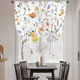 thumbnail image 4 of Rustic Retro Tie Up Curtain 45 Inches Long, Wildflower Colorful Floral Blossom Plant Balloon Style Kitchen Window Curtain Over Sink, Small Window Rod Pocket Curtain 42"x45", 4 of 9