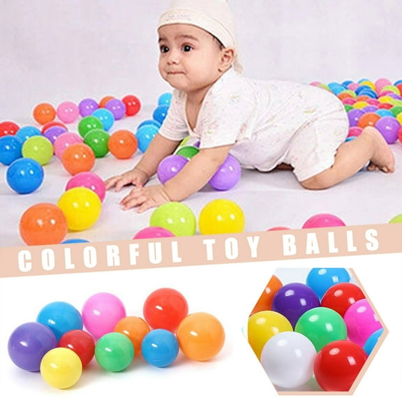 100 Pcs Ball Pit Balls 2.17" Colorful Ocean Balls Swim Pit Toy Colorful Ball Soft Ocean Balls BPA Free for Kids with Storage Bag