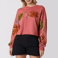 thumbnail image 2 of Sequins Crop Sweatshirts Women Dropped Long Sleeve Crewneck Pullover Tops Loose Fall Halloween Christmas Outfits (L, Pink), 2 of 7