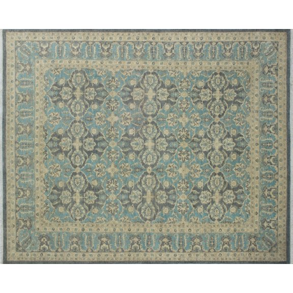 Peshawar Hakim Grey/Blue Rug, 8'1" x 9'10"