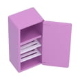 thumbnail image 4 of Dollhouse Miniature Fridge, Dollhouse Refrigerator Violet Wooden Simple Stylish  For Scene Layout, 4 of 8