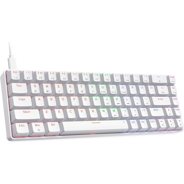 TMKB 60 Percent Keyboard,Gaming Keyboard,LED Backlit Ultra-Compact 68 Keys  Gaming Mechanical Keyboard with Separate Arrow/Control Keys, T68SE, Red