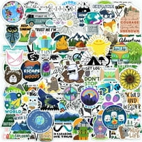 100 Outdoor Stickers for Water Bottles, EL NIDO Water Bottle Stickers, Mountain stickers, Waterproof Stickers, Vinyl Stickers