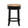 thumbnail image 4 of Home Square 2 Piece Swivel Rush Seat Counter Stool Set in Antique Black, 4 of 5