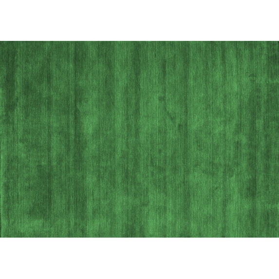 Ahgly Company Indoor Rectangle Abstract Emerald Green Contemporary Area Rugs, 2' x 3'