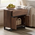 thumbnail image 3 of WAMPAT Nightstand with 1 Drawer & 1 Storage Cabinet, Modern Bedside Table with 2 Open Door for Bedroom, Wood Rustic Side End Table for Living Room, Oak, 3 of 8