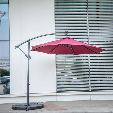 Kinbor 9 Feet Outdoor Patio Umbrella Solar Powered Led Lighted