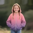 thumbnail image 6 of Xdegoge Lightweight Jacket for Girls Boys Fashion Gradient Coat Full Zip Hooded Jackets Causal Loose Sport Coats Fall Winter Warm Stylish Outerwear with Pockets Size 4-12, 6 of 6