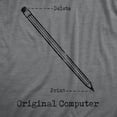 thumbnail image 2 of Mens Original Computer T Shirt Funny Pencil Eraser Analog Joke Tee for Guys Graphic Tees, 2 of 9