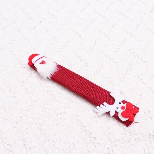 Minkissy 2Pcs Gingerbread Refrigerator Handle Covers Linen Washable Prevents Wall Use 4
