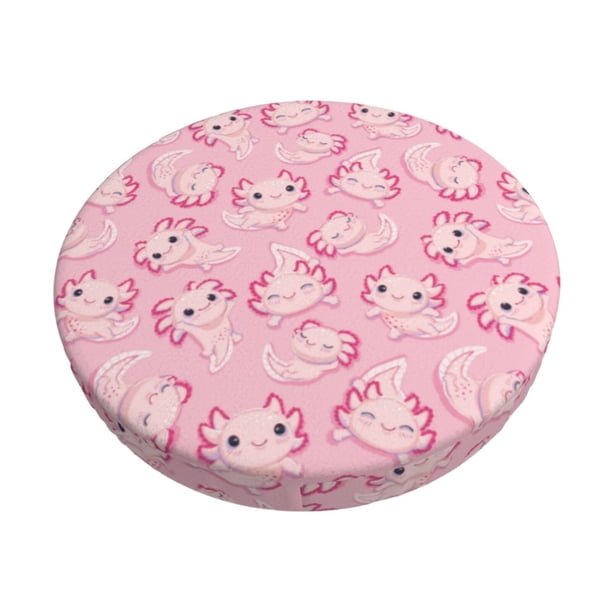 Balery happy baby axolotls Fundas de asiento para taburete de bar redondo de tela de terciopelo ajustables que protegen de arañazos y manchas para sillas de 14 a 17 pulgadas.-13 inch