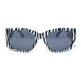 thumbnail image 2 of Womens Thick Temple Mod Fashion Rectangle Plastic Chic Sunglasses Zebra - Black, 2 of 4