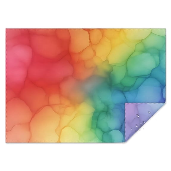 Colorful Tie Dye Cloud Shape Pattern Rectangle Tablecloth 60"x84",Waterproof Polyester Rectangle Table Cloth, Wipeable Spillproof Polyester Tablecloth for Dining, Camping, Indoor and Outdoor