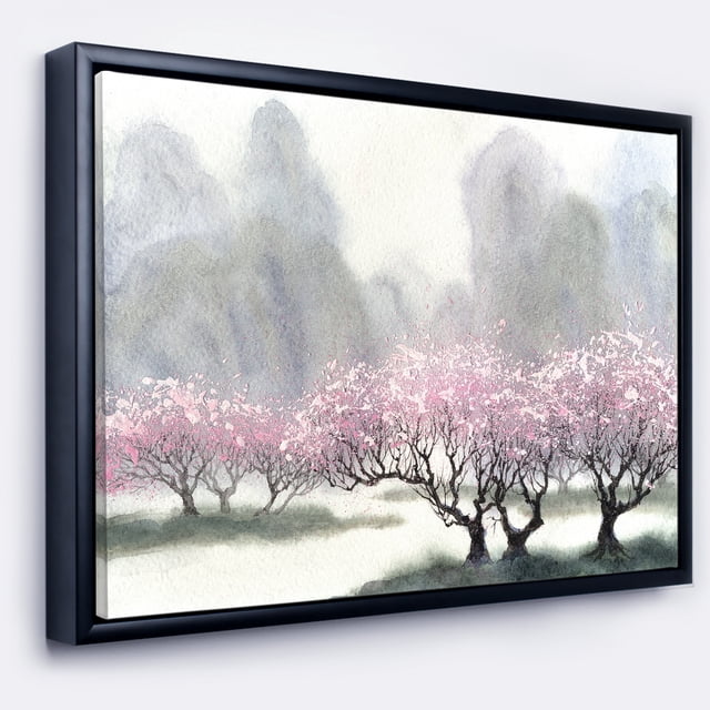 Designart - Arbres en Fleurs au Printemps - Impression d'Art Paysager sur Toile Encadrée