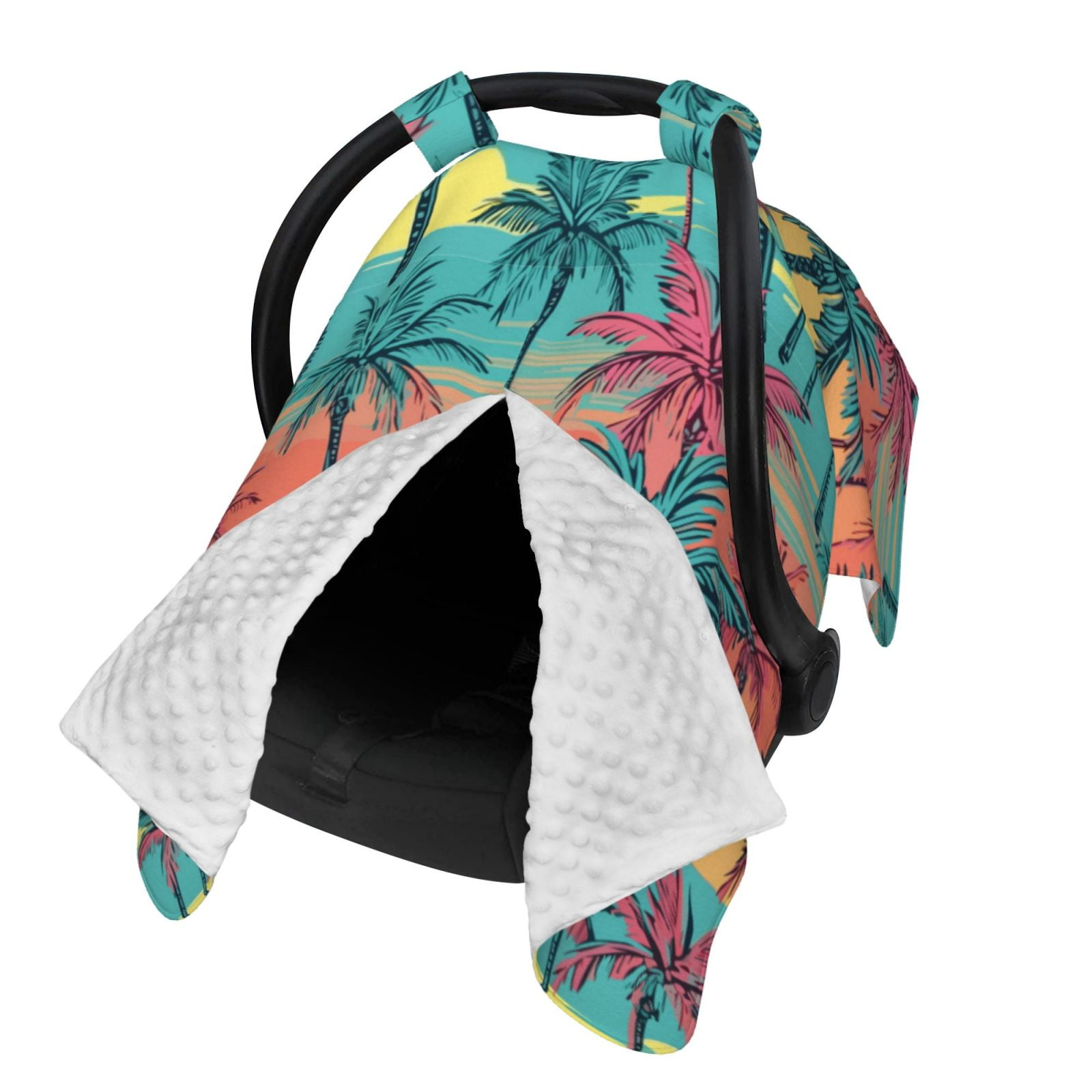 Naloa Hawaii Palms Baby Car Seat Cover, Breathable Baby Carrier Cover, Multiuse Baby Carrier Cover & Nursing Breastfeeding Cover