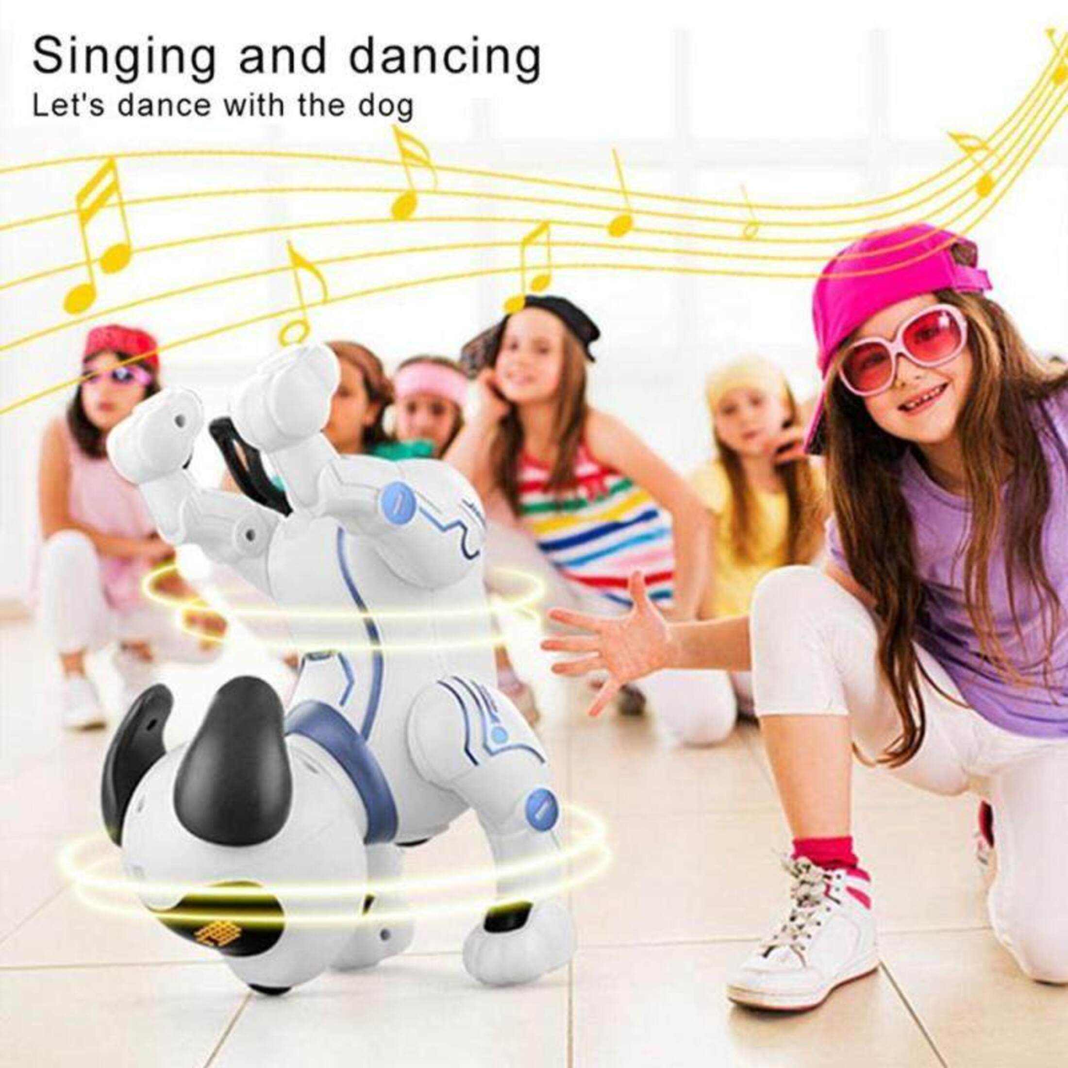Funtogether Toy Remote Control Robot Dog, Interactive & Programmable RC Puppy that Sings, Dances, and Tells Stories, STEM Educational Toy for Kids Product Description Summary