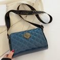 thumbnail image 2 of Bolso de mensajero con cremallera para mujer, bolso de mano cuadrado sólido de cuero PU, informal, 2 of 3