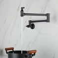 thumbnail image 4 of Pot Filler Kitchen Faucet Solid Brass Folding Wall Mount Stretchable Double Joint Swing Arm Single Hole 2 Handles Extending Arm 2.2GPM, 4 of 9