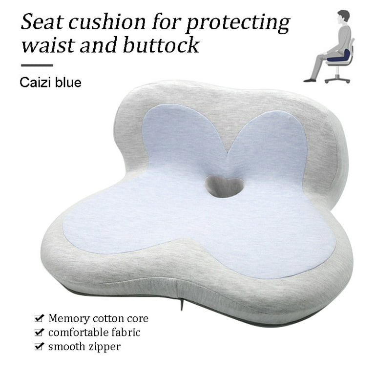 Seat Cushion For Office Chair - 100% Memory Foam Pillow - Firm Coccyx Pad -  Tailbone, Sciatica, Lower Back Pain Relief - Premium Home Office Furniture