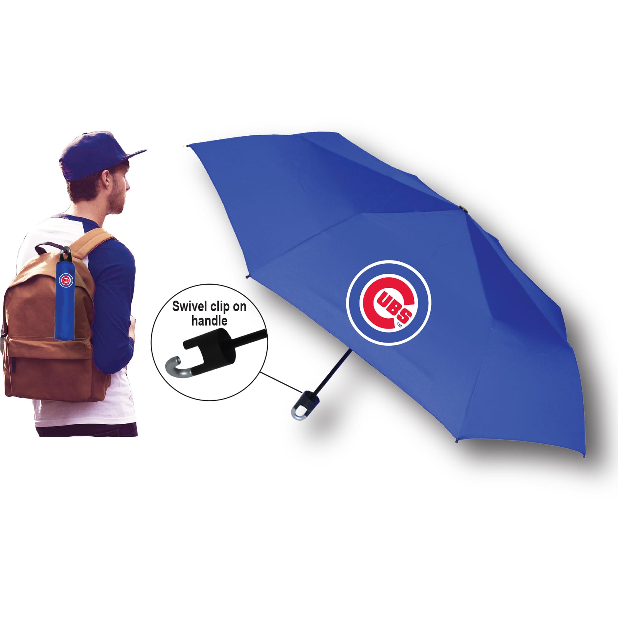 Chicago Cubs Super Mini Umbrella With Storm Clip