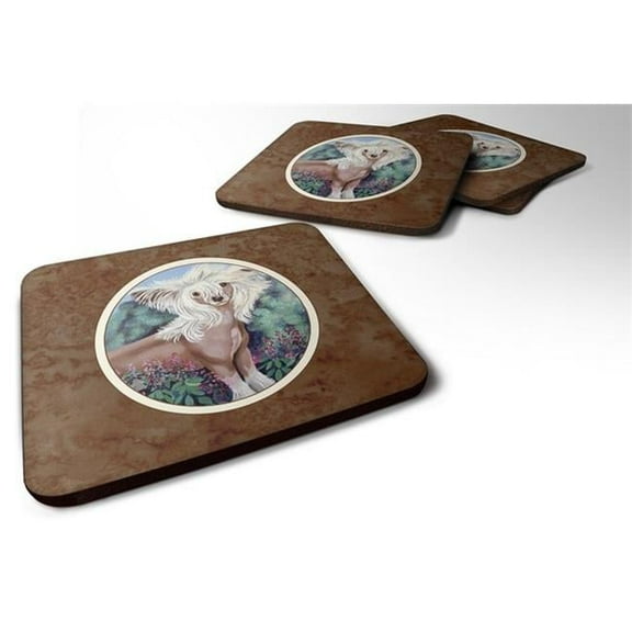 Chinese Crested Foam Coaster, 3.5 x 0.25 x 3.5 in. - Set of 4