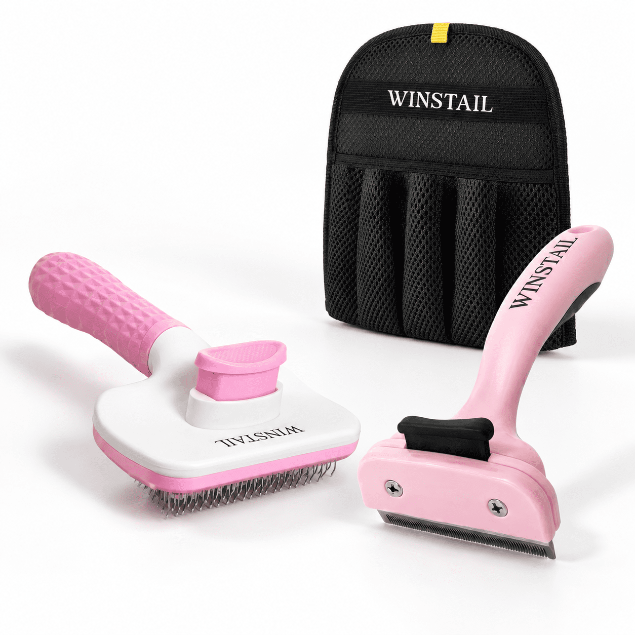 Removal Glove & Dog Brush For Shedding Bundle - Remover Cat Self-cleaning Demattingb Dogs Cats Rabbits (pink)