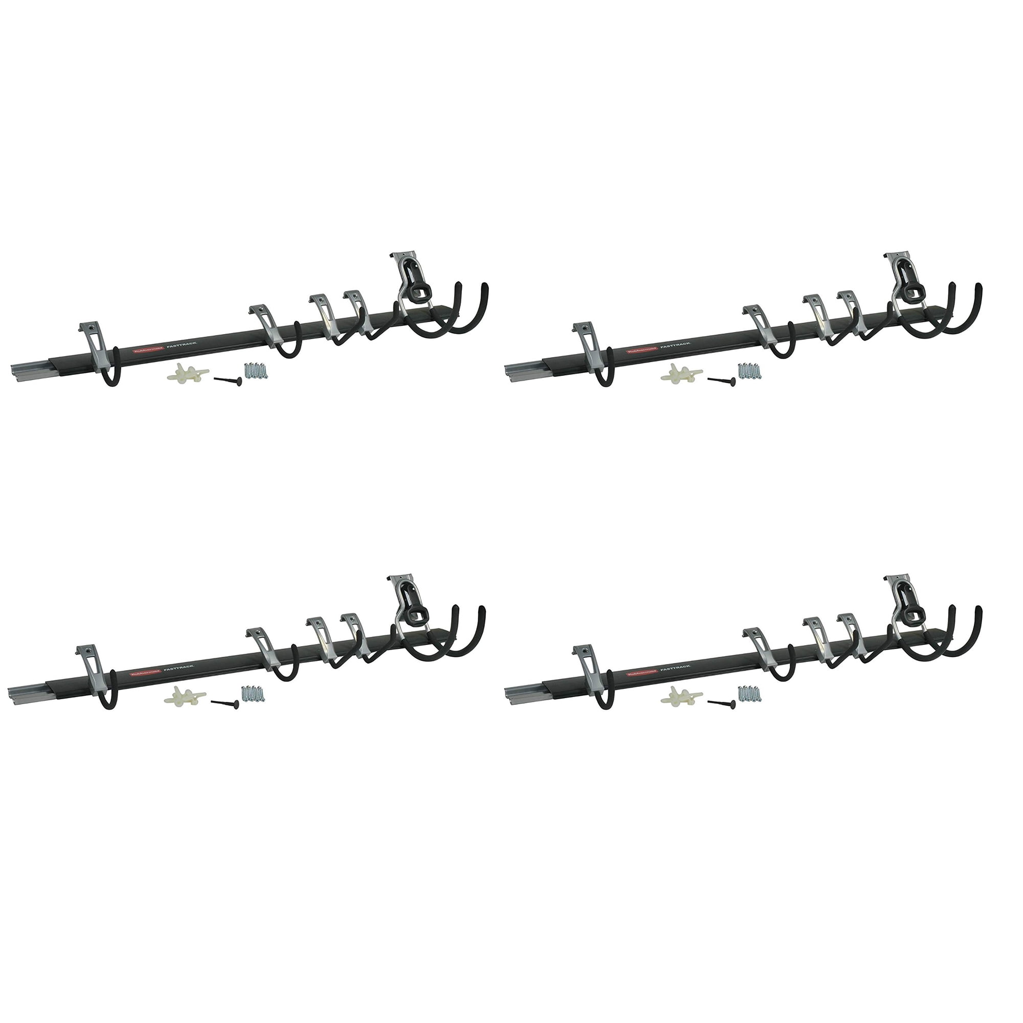 Rubbermaid FastTrack Garage Storage System 6Pc Allin1 Rail & Hook Kit