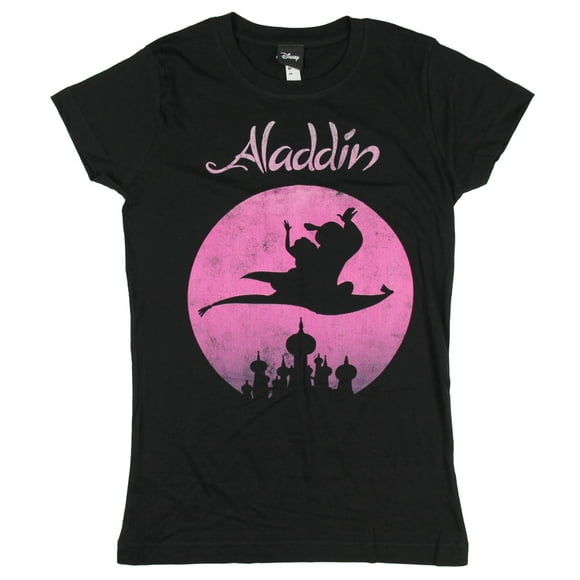 Disney Aladdin Flying High Magic Carpet Silhouette Womens Graphic T-Shirt - Fifth Sun (Small)