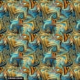 thumbnail image 1 of FREE SHIPPING!!! Abstract Mosaic Design 100% Cotton Quilting Fabric for DIY Projects by the Yard - (Aqua, Blue, Orange, Gold and Olive) - PRINT FABRIC, 1 of 2
