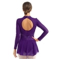 thumbnail image 2 of iEFiEL Womens Long Sleeves Ballet Dance Leotard Dress Figure Ice Skating Roller Skating Dress, 2 of 7