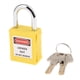 thumbnail image 1 of Candado de seguridad con cuerpo de nailon y grillete de acero inoxidable, candados con llave Amarillo, 1 of 9