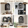 thumbnail image 5 of S-HOME Wall Mounted Arched Cabinet with Glass Doors, Adjustable Shelves in for Bathroom or Laundry Room，Black, 5 of 9