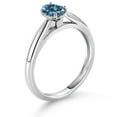 thumbnail image 3 of Gem Stone King 10K White Gold  Solitaire Engagement Ring Persian Blue Oval Moissanite (0.45 Cttw), 3 of 4