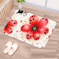 Art Red Floral Insect Washable Square Area Rug, NonSlip Floor Mat for