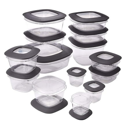rubbermaid easy storage food premier container piece lids gray