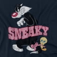 thumbnail image 2 of Looney Tunes Sneaky Women's T Shirt, Navy, Medium, 2 of 6