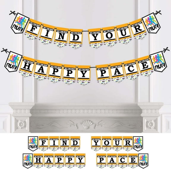 Big Dot of Happiness Set the Pace - Running - Track, Cross Country or Marathon Party Bunting Banner - Party Decorations - Find Your Happy Pace