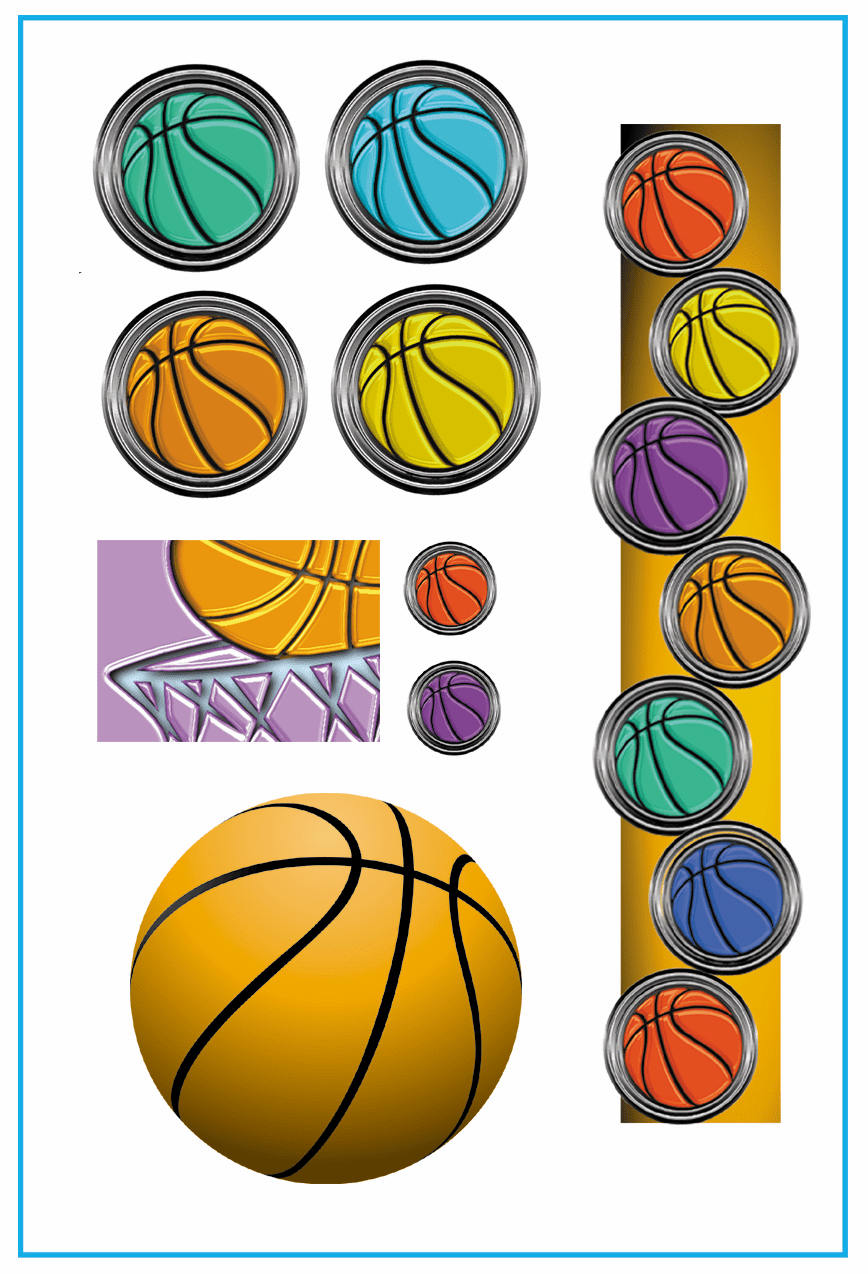 Basketball Scrappin Sports Cardstock Stickers Ball Team Scrapbooking Stickers 
