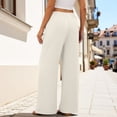 thumbnail image 5 of Gunia Womens Wide Leg Pants Palazzo Casual With Elastic Waistband Side Pockets Comfortable Loose Fit Trousers Summer Flowy Pants, 5 of 7