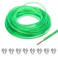 thumbnail image 1 of Uxcell 9/64 Green Vinyl Coated Wire Rope 197ft Galvanized Steel with 8PCS M5 Loop Sleeves, 1 of 7