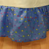 Multicolored Polka Dots Twin Bed Dust Ruffle Blue Bedskirt Bedding Accessory