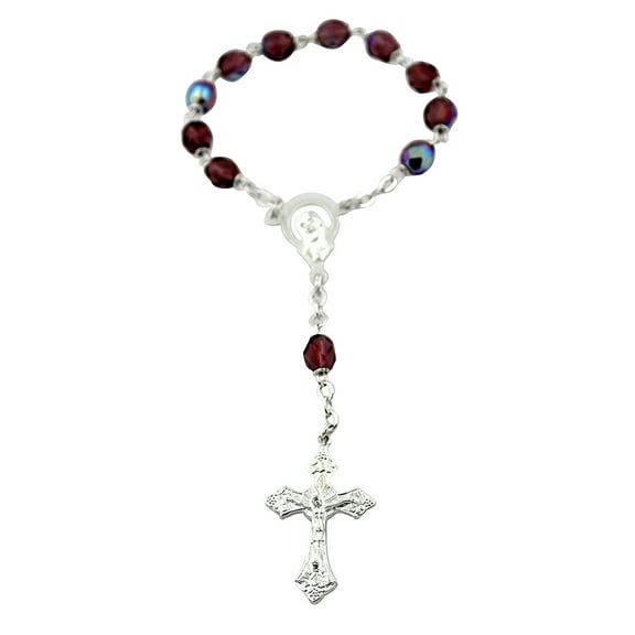 One Decade Rosary with Purple Crystal Beads