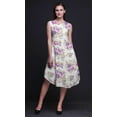 thumbnail image 2 of Bimba Purple Leaves,Lilac & Peony Floral Women Casual Sleeveless Floral Print Summer Swing Midi Dress-XX-Large, 2 of 6